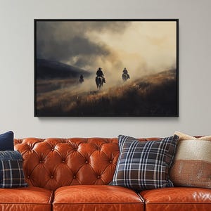 Texas Rangers Cowboy Art Print: Vintage Western Canvas Wall Art