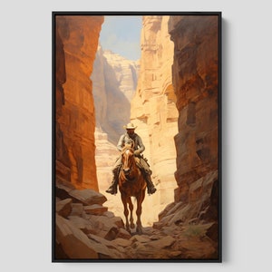 Rustic Farmhouse Wall Art - Cowboy Artwork, Western Wall Art, Cowboy Art, Canvas Wall Art