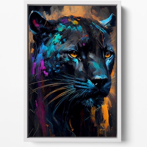 Black Panther Canvas Art: Wildlife Animal Poster