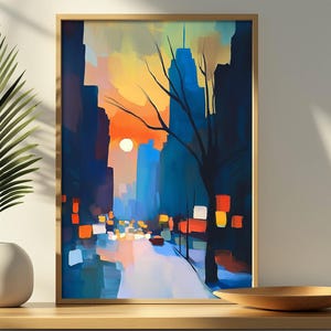 New York City Art Print: Framed Canvas Art (24x36)