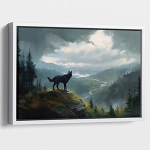 Wolf Canvas Art: Nature Painting, Framed Canvas Print