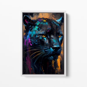 Black Panther Canvas Wall Art, Wildlife Canvas Art, Black Panther Poster, Animal Art