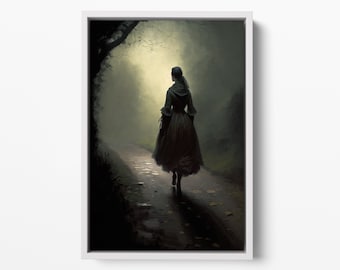 Dark Academia Decor, Canvas Wall Art, Framed Canvas Print, Moody Art, Victorian Wall Art, Dark Wall Art