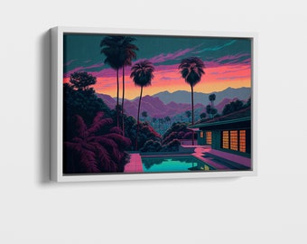 Canvastavla i modern stil från mitten av århundradet: Tropisk heminredning i Palm Springs