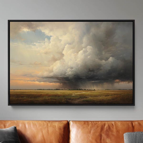 Prärielandskapsmålning: Inramad väggkonst på canvas (24x36)