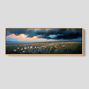 Framed Wall Art - Texas Storm Print, Western Home Decor, Rustic Nature Art, Framed Print 20x60