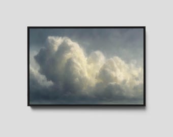 Vintage Cloud Painting: Framed Canvas Wall Art Print | Cloud9