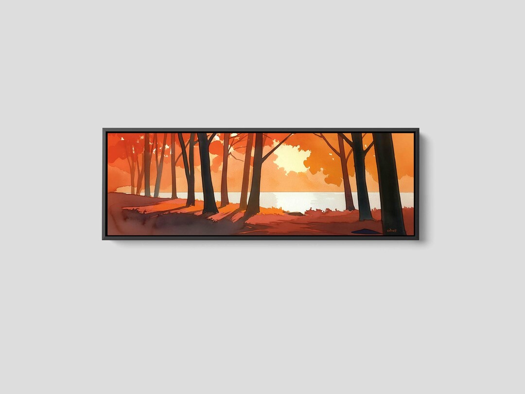Autumn Forest Wall Art, Fall Landscape Canvas Print, Nature Wall Decor ...
