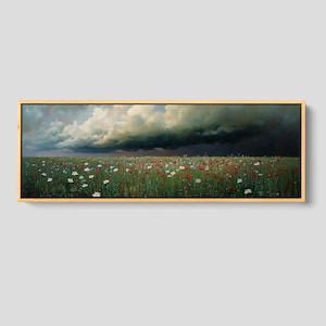 Prairie Wildflowers Canvas Print: Panoramic Rustic Western Decor