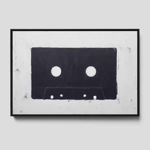 Cassette Tape Music Wall Art - Framed Canvas Print, Music Art, Minimalist Poster for Music Lovers
