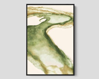 Golf Art Print: Abstract Watercolor Painting Framed, Golf Gift for Man | Watercolor Golf