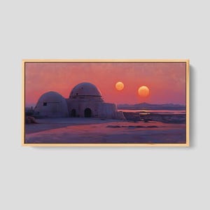 Alien Sunset Print: Sci-Fi Landscape, Futuristic Space Art
