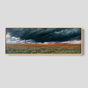 Prairie Wildflowers Canvas Print: Panoramic Western Landscape Art