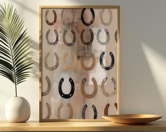 Lucky Horseshoes Framed Wall Art: Western Wall Decor, Canvas Art