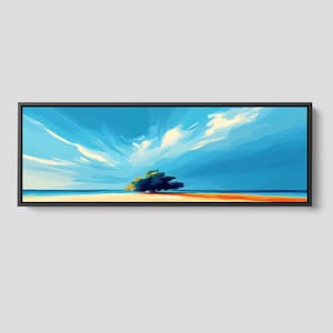 Caribbean Beach Canvas Print: Tropical Coastal Landscape Art (20x60)