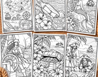 Pirate Coloring Sheets, Design Your Own Craft Pages,  Messages and Note Pages,  Worksheets for Group Activities, Made by Activity Director
