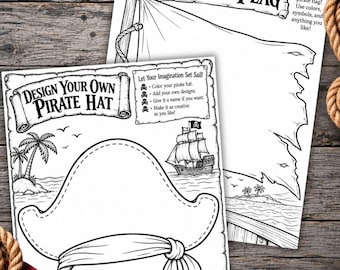 Pirate Coloring Sheets, Design Your Own Craft Pages,  Messages and Note Pages,  Worksheets for Group Activities, Made by Activity Director