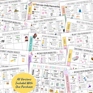 Editable Daily Routine Kids Visual Schedule Morning Schedule Afternoon Checklist Bedtime Routine Toddler Chart with Pictures Command Center image 2