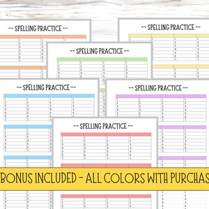 Printable Spelling Worksheet Spelling Practice Teacher - Etsy