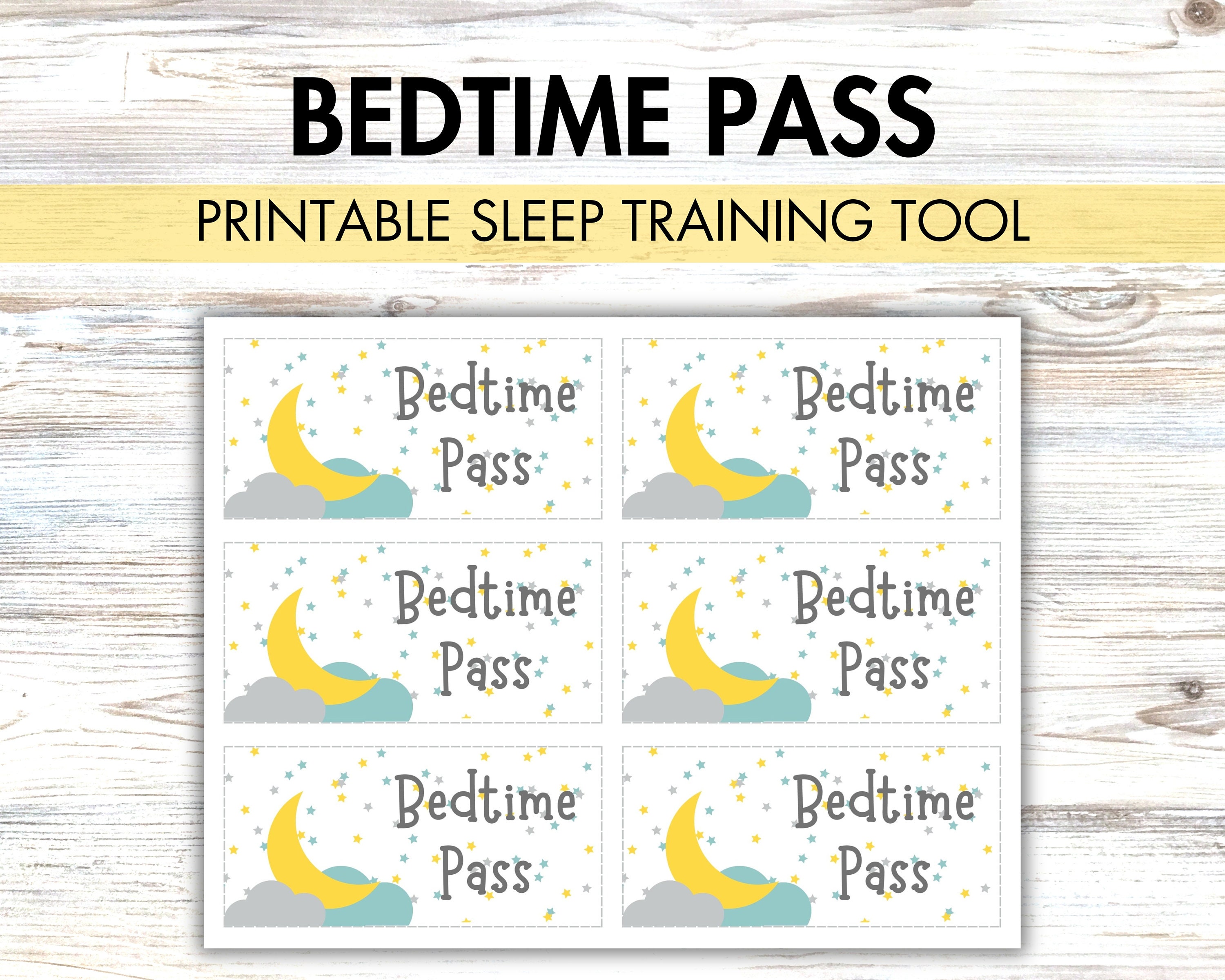 Bedtime Pass for Sleep Training Toddlers Printable Get Out of - Etsy