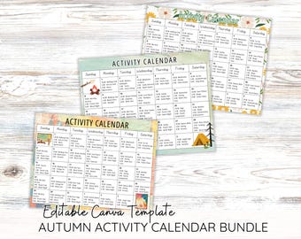 Activity Calendar Canva Template for Recreation Director, Bulletin Board Theme for Long Term Care Senior Living or Disability Day Program