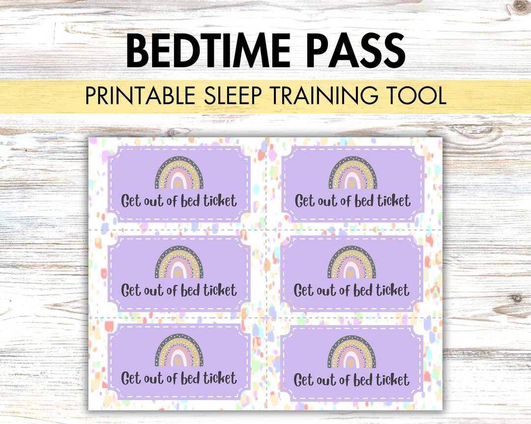 Bedtime Pass for Sleep Training Kids Printable Tool How to Get Etsy