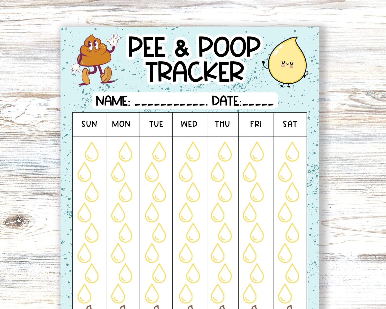 Pee Chart Method Output Tracker, Pee and Poop Chart for Kids, Sticker Potty Chart ...
