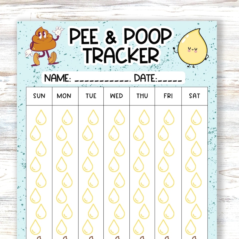 Poop Chart.pdf Kids Poop and Pee Tracker - Etsy