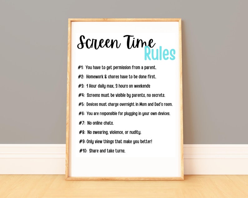Family Rules for Screen Time. Guidelines for Kids and Teens for Online