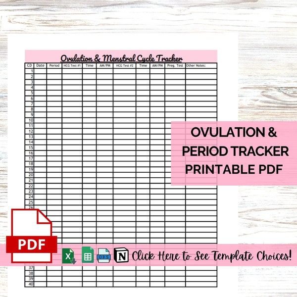 Printable Ovulation Test Tracker - Etsy