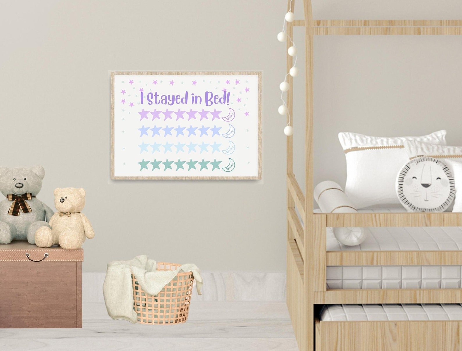 Stay in Bed Sticker Chart for Sleep Training Toddlers Printable Reward ...