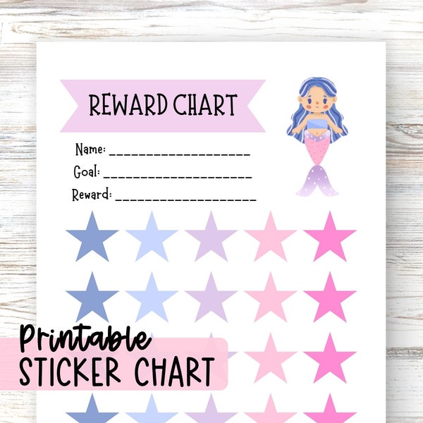Editable Reward Chart for Kid Sticker Chart Positive Behavior Toddler Reward System Sleep in Own Bed Sticker Chart Potty Training Printable