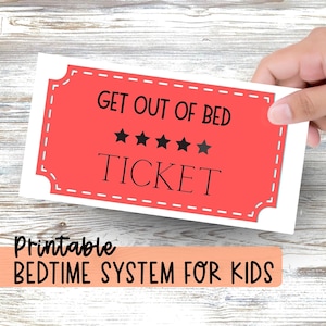 Bedtime Pass for Sleep Training Toddlers Printable Get Out of Bed Ticket Sleep Training System for Kids Teach Child to Stay in Bed at Night