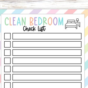 How to Clean Bedroom List, Checklist Bundle for Kids and Teens, My Hygiene Checklist, Earn Screen Time Chart, Printable Chore Chart Bundle