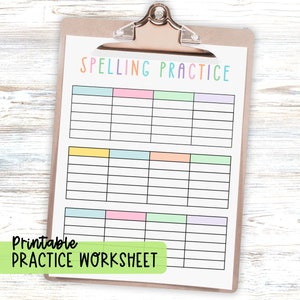 Spelling Practice Printable Worksheet Spelling Words Sheet Sight Word Practice Spelling Test Homeschool Teacher School Homework Assignment