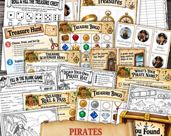 Talk Like a Pirate Day Activity Pack, Birthday Party Theme Bundle for Kids, Or Adult Day Program Senior Activity Calendar, Games & Protocols