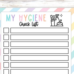 Lista de higiene, paquete de listas para niños y adolescentes, tabla para ganar tiempo frente a la pantalla, lista para limpiar el dormitorio, paquete de tablas de tareas imprimibles