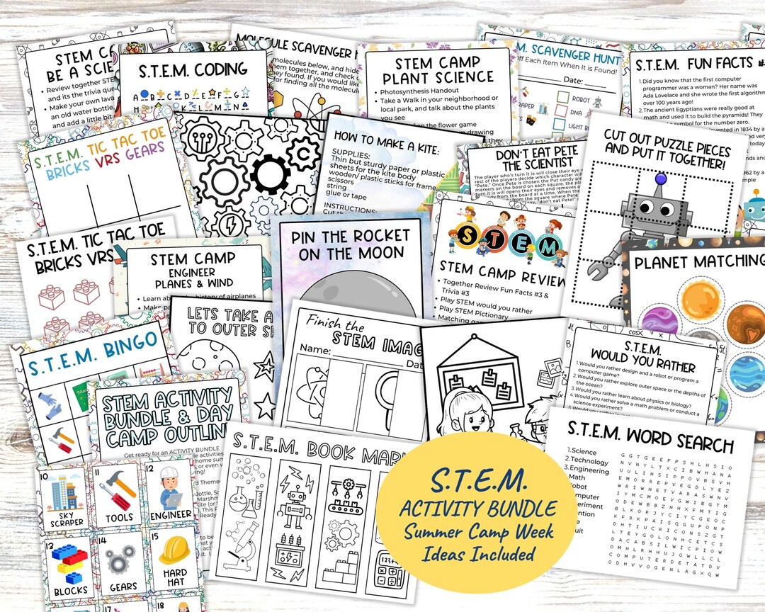 STEM Activity Bundle Printable Pack for Kid Multiple Ages, Include ...