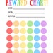 Printable Rainbow Reward Chart for Kid Sticker Chart Positive Behavior ...