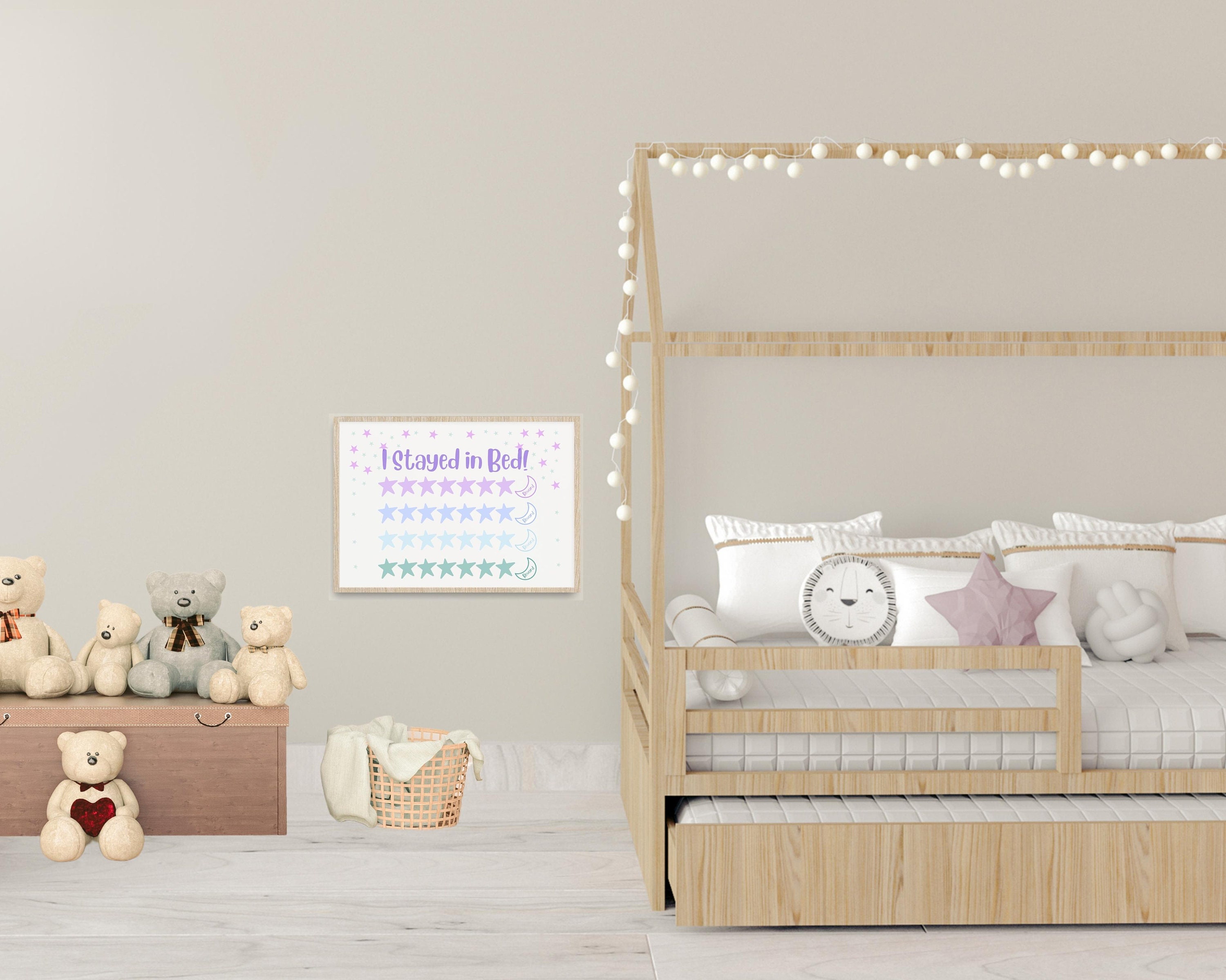 Stay in Bed Sticker Chart for Sleep Training Toddlers Printable Reward ...