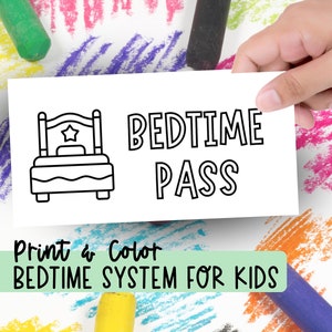 Bedtime Pass, Get Out of Bed Ticket, Stay in Own Bed Incentive Program Sleep Training Toddlers, Bedtime Routine Printable, Reward System