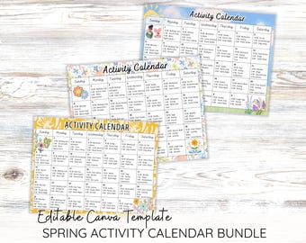 Activity Calendar Canva Template for Recreation Director, Bulletin Board Theme for Long Term Care Senior Living or Disability Day Program