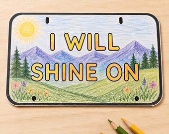 Affirmation Activity, License Plate Printable Coloring Activity, Recreation Protocol