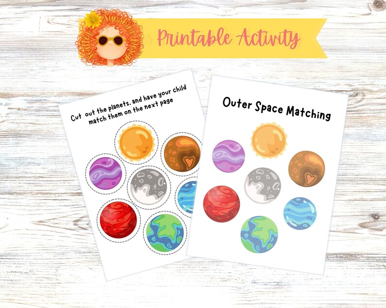 Printable Matching Game for Preschool Planets in Space Kids - Etsy