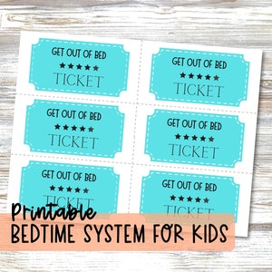 Bedtime Pass, Get Out of Bed Ticket, Stay in Own Bed Incentive Program Sleep Training Toddlers, Bedtime Routine Printable, Encourage Sleep