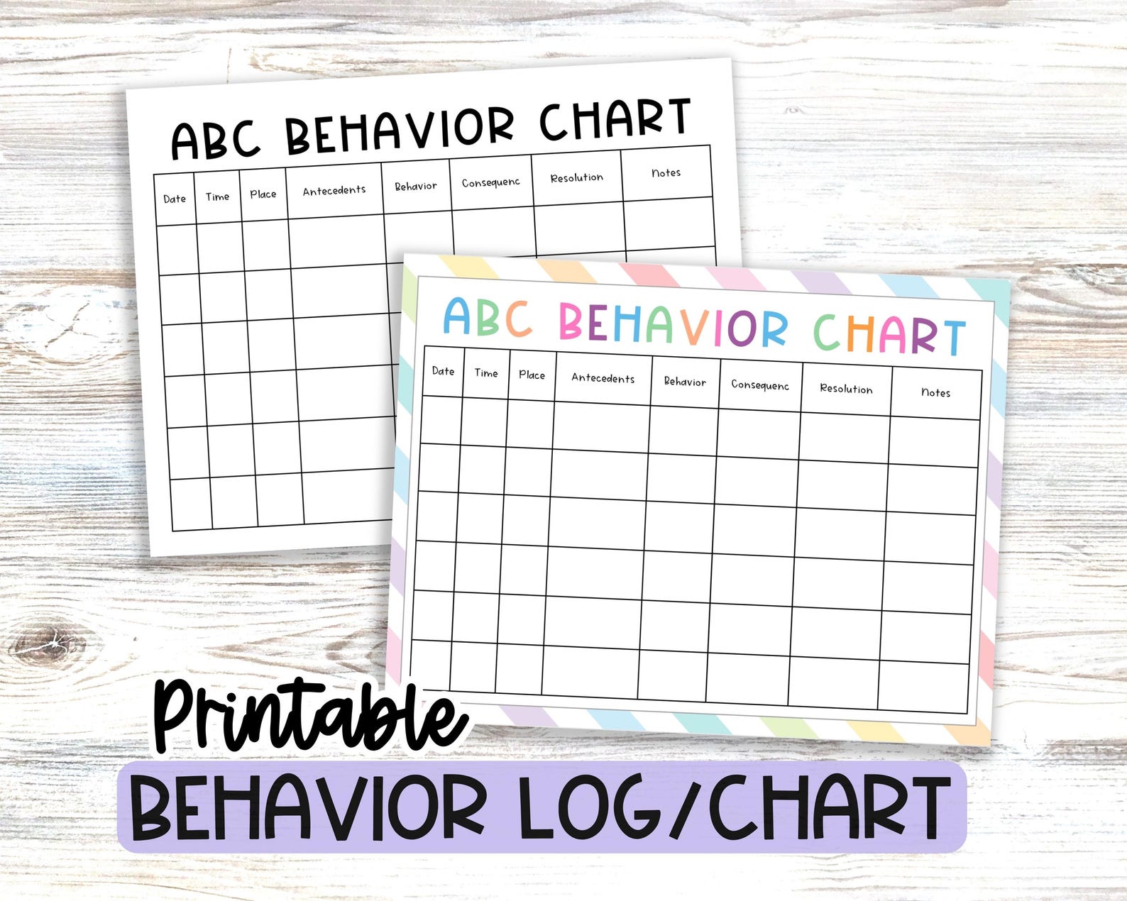 Abc Behavior Chart Behavior Data Sheet Log For Antecent Trigger