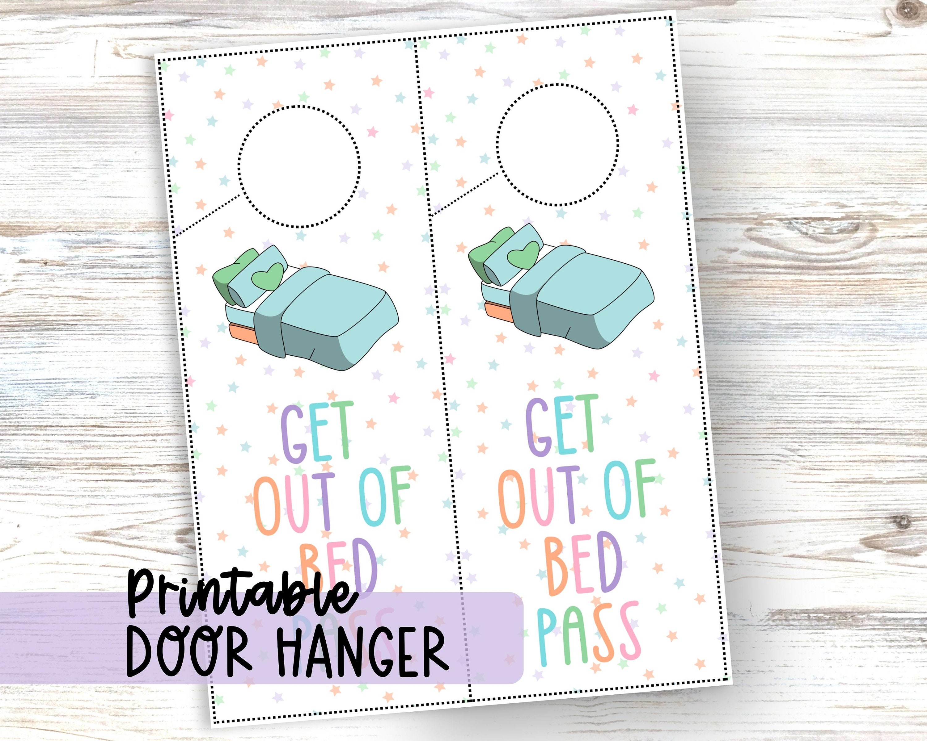 Bedtime Pass, Potty Pass Door Hanger for Kids Room, Stay in Bed ...