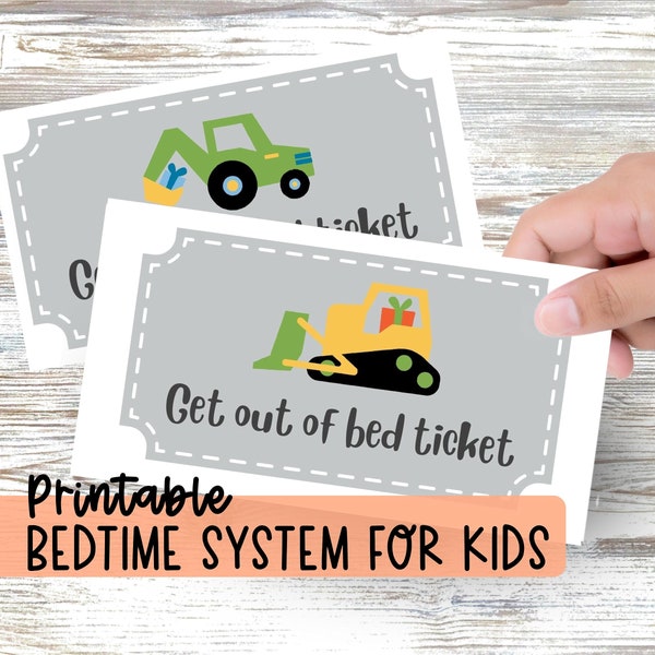 Bedtime Pass for Sleep Training Toddlers Printable Get Out of Bed Ticket Sleep Training System for Kids Teach Child to Stay in Bed at Night