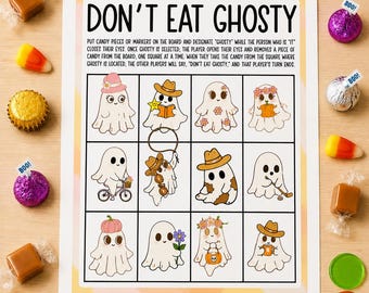 Don't Eat Pete (Ghosty) Game, Simple Halloween Candy Game, Easy Preschool Printable, Classroom Party Game, Kids & Family Group Activity