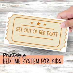 Gute-Nacht-Pass für Schlaftraining Kleinkinder Druckbares Raus aus dem Bett Ticket Schlaftrainingssystem für Kinder Bringen Sie dem Kind bei, nachts im Bett zu bleiben